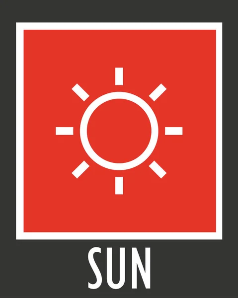 Vetor simples ícones raios solares com curto — Vetor de Stock