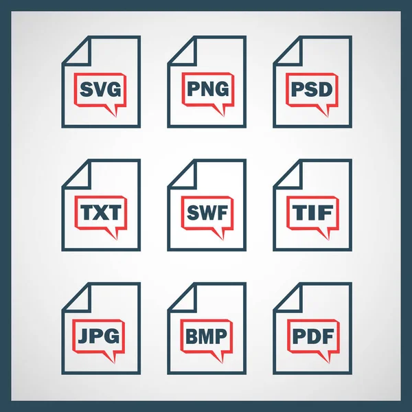 Uppsättning ikoner som visar de digitala formaten — Stock vektor