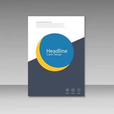 Soyut üçgen çizgi broşür kapağı tasarımı. A4 boyut şablonu