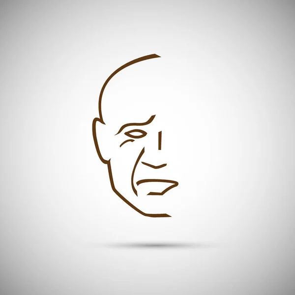 顔のスキャン顔の生体認証イラスト.ベクトルライン — ストックベクタ