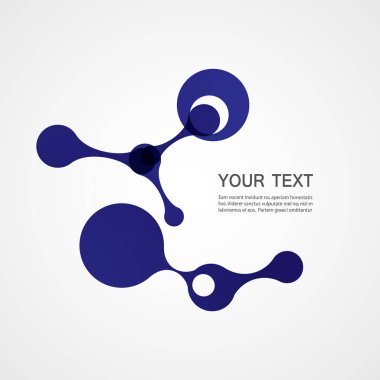 Beyaz arkaplandaki vektör mavi molekülü