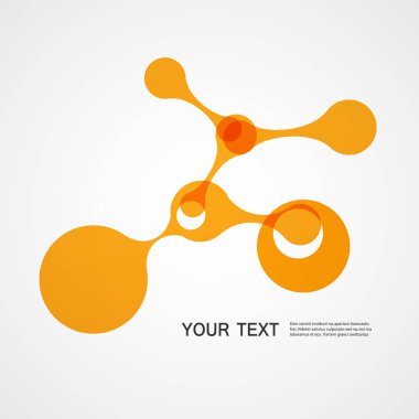 Beyaz zemin üzerinde sarı vektör molekülü