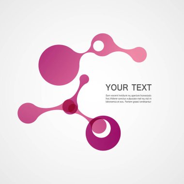 Beyaz arkaplanda pembe vektör molekülü