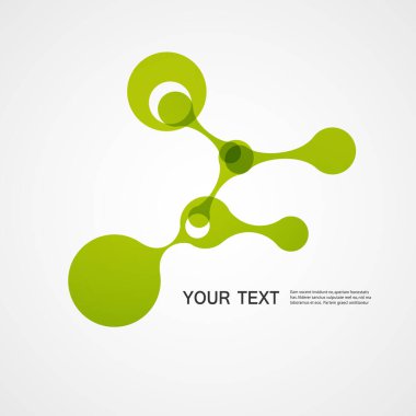 Beyaz arkaplanda yeşil vektör molekülü