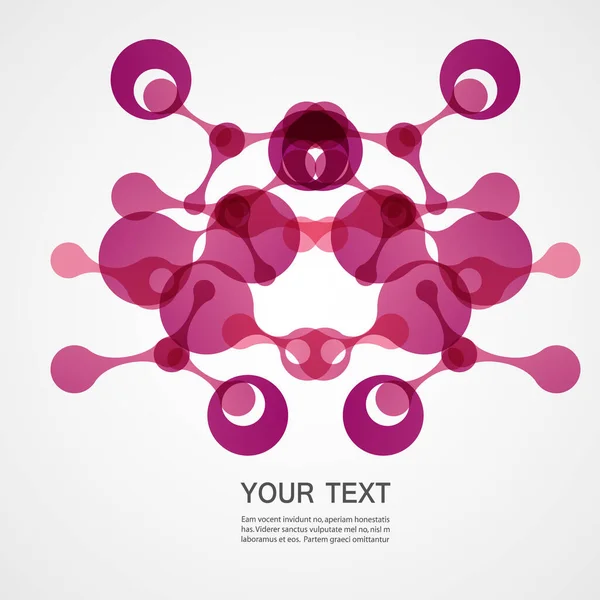 Vector pink molecule on a white background — Stock Vector