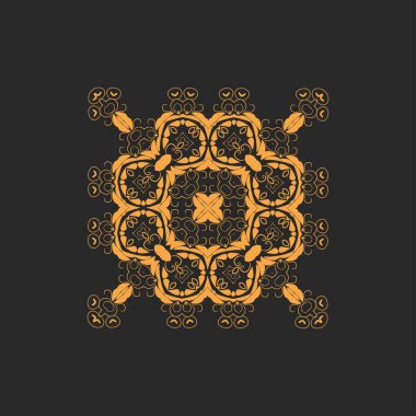 Doğulu desen biçimli vektör süslemeli beyaz arkaplan