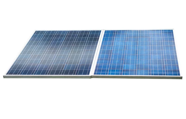 Células do painel solar isoladas em branco — Fotografia de Stock