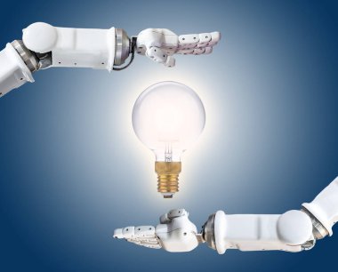 ampul ile metal robot el