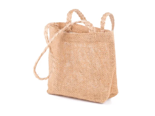Straw sack bag on white background — Stock Photo, Image