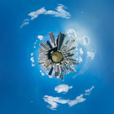 küçük gezegen ile kırsal Panorama görünümünü