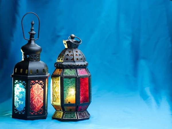 stock image lighting with colors  on muslim style's lantern