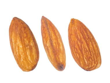 badem beyaz arka plan üzerinde atış yukarıya kapatmak