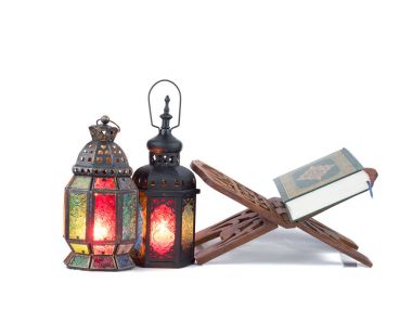 Vintage mum fener Arap stilinde, Ramazan kareem n'i kullanın