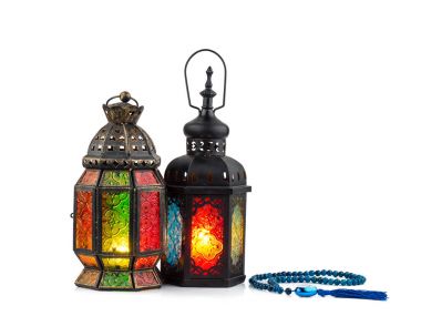 Vintage mum fener Arap stilinde, Ramazan kareem n'i kullanın