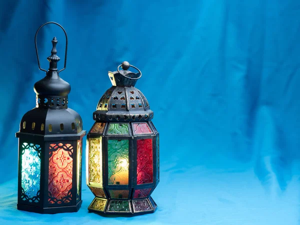 Lighting with colors  on muslim style's lantern — Stock Photo, Image