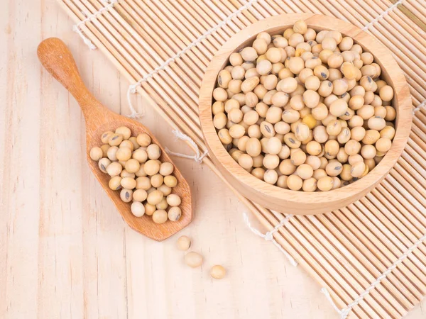 Creado Tiro Frijoles Cuenco Madera Estudio Vegetal Para Dieta Con —  Fotos de Stock