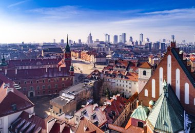 Warsaw, Poland. Aerial view of the city  clipart