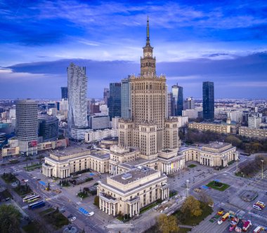 Warsaw, Poland. Aerial view of the city  clipart