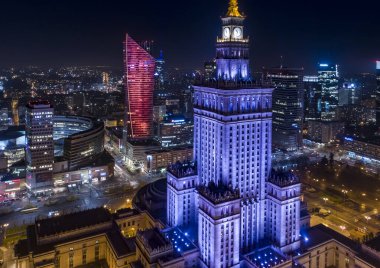 Varşova, Polonya. Şehrin havadan görünüşü 