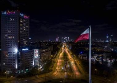Varşova, Polonya. Şehrin havadan görünüşü 