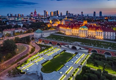 Varşova, Polonya. Şehrin havadan görünüşü 
