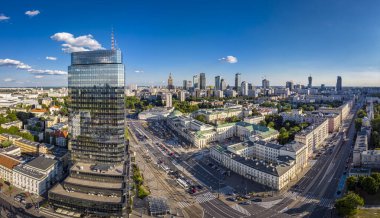 Varşova, Polonya. Şehrin havadan görünüşü 