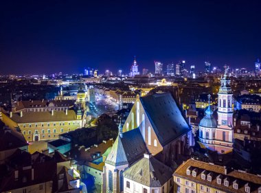 Varşova, Polonya. Şehrin havadan görünüşü 