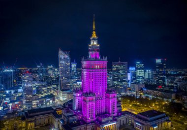 Varşova, Polonya. Şehrin havadan görünüşü 