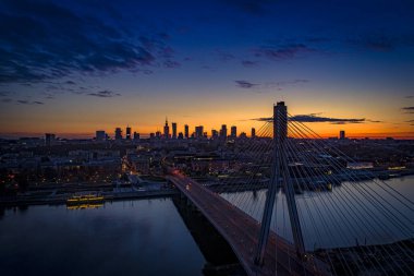 Varşova, Polonya. Şehrin havadan görünüşü 