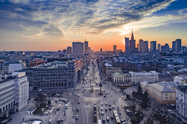 Warsaw Poland Aerial View City — Stock Photo, Image