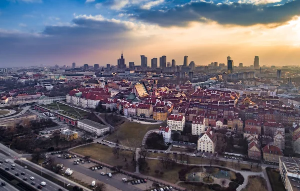 Varsovia Polonia Vista Aérea Ciudad —  Fotos de Stock