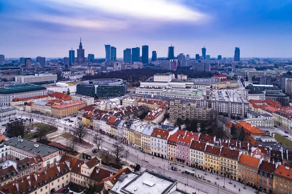 ポーランドのワルシャワ 市街地の空中風景 — ストック写真