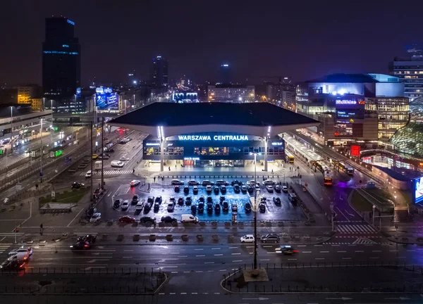 Varsovia Polonia Vista Aérea Ciudad Atardecer — Foto de Stock