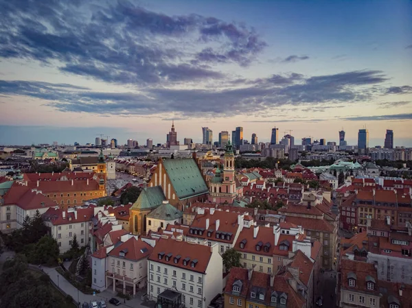 ポーランドのワルシャワ 市街地の空中風景 — ストック写真