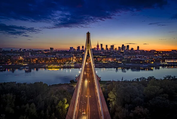 Warsaw Poland Aerial View City — Stock Photo, Image