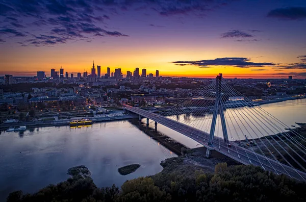 Varsavia Polonia Veduta Aerea Della Città — Foto Stock