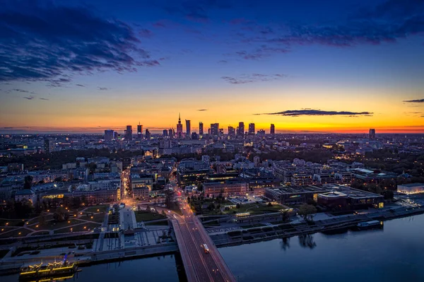 Warschau Polen Luftaufnahme Der Stadt — Stockfoto