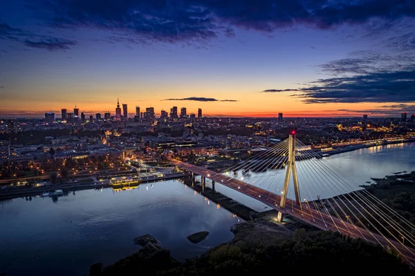 Varsóvia Polónia Vista Aérea Cidade — Fotografia de Stock