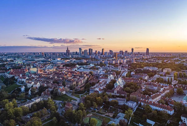 Varşova Polonya Şehrin Havadan Görünüşü — Stok fotoğraf