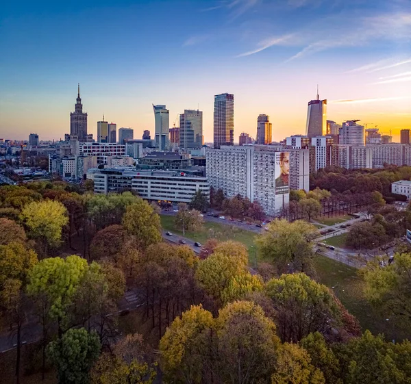 Warszawa Polska Widok Powietrza Miasto — Zdjęcie stockowe