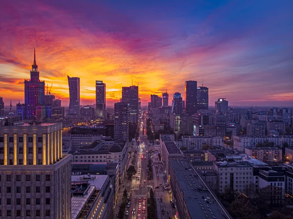 Warsaw, Poland. Aerial view of the city 