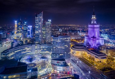 Varşova, Polonya. Şehrin havadan görünüşü 