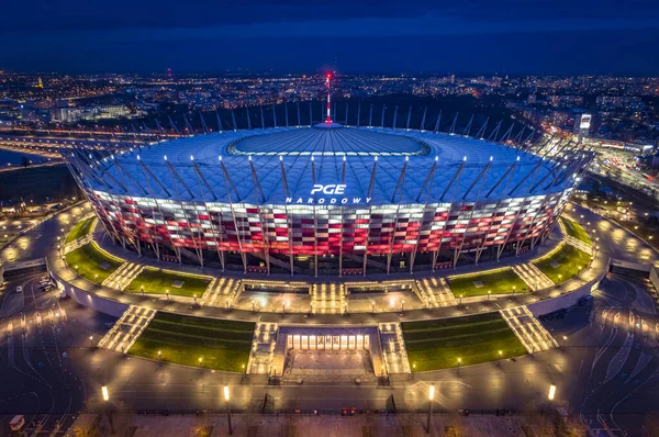 Varsóvia Polónia Vista Aérea Estádio Nacional Pge — Fotografia de Stock