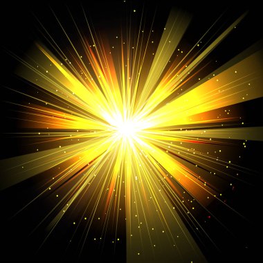 Beyaz sarı alanda izole ve tünel etkisi ışınları ile yıldız 