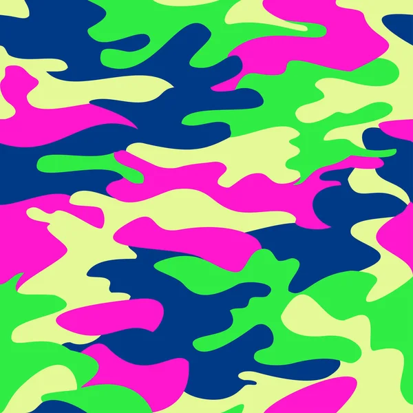 Camouflage pattern background seamless clothing print, repeatable — Stock Vector