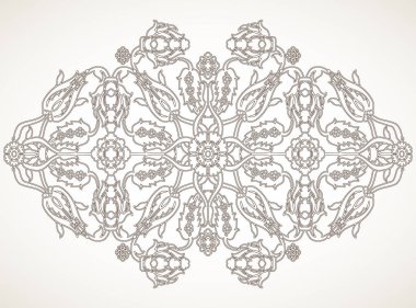 Arabesk vintage öğe anahat tasarım şablonu vektör için