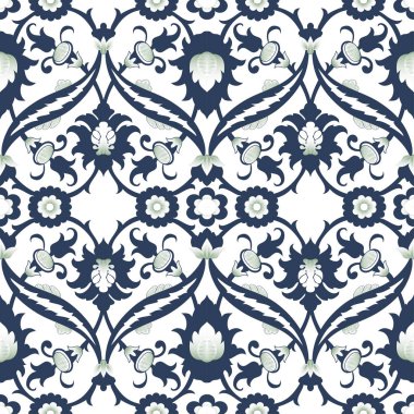 Arabesk Şam vintage dekor süslü sorunsuz çiçek dekorasyon