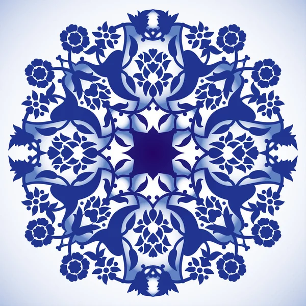 Láser corte floral arabesco círculo ornamento patrón vector. Templ — Vector de stock