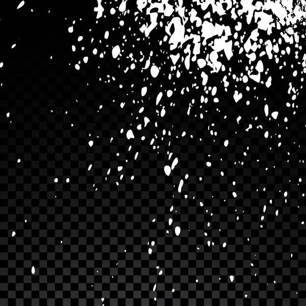 Splatter farba akrylowa biała eksplozji. Małe krople, miejsca w isola — Wektor stockowy