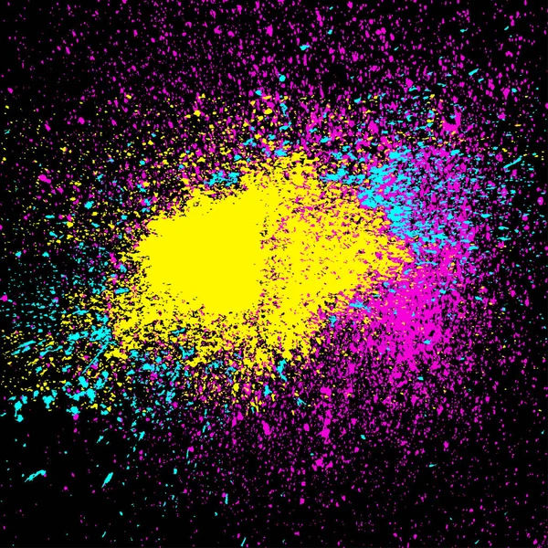 Renkli akrilik patlama boya sıçramak. Küçük damla, spot renkleri